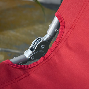 Tumbona Plegable Tumbona Jardín Exterior con Respaldo Ajustable en 5 Posiciones y Estructura Metálica Carga 120 kg para Terraza Piscina Playa 180x55x24 cm Burdeos