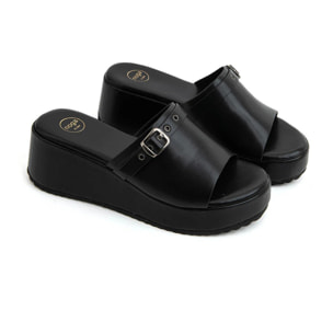 Sabot platform-rock con borchie - NERO