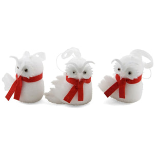 DAM Gufo peluche mini sughero bianco 8x6x7cm. Colore bianco