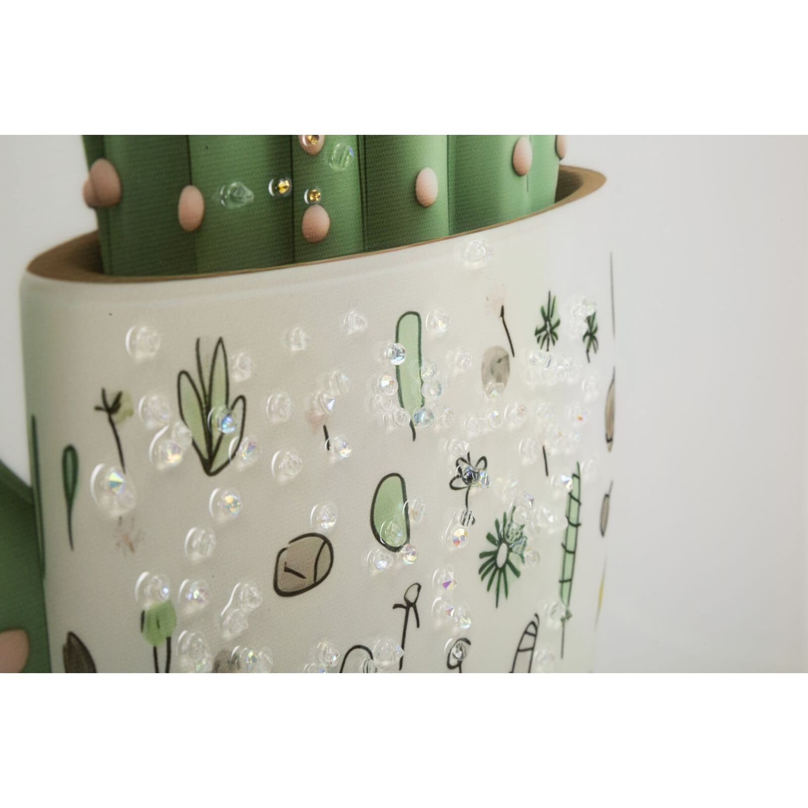 STAMPA SU TELA LACCATA C/CORNICE VASETTO CACTUS -B- CM 40X2,8X40