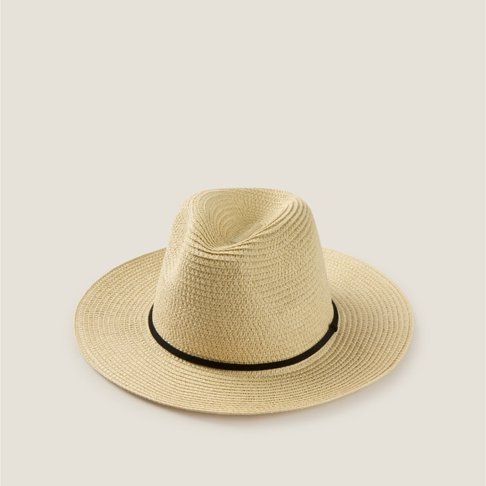 Sombrero playa natural Mika color marfil crudo