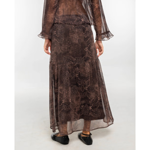 Falda larga estampada.