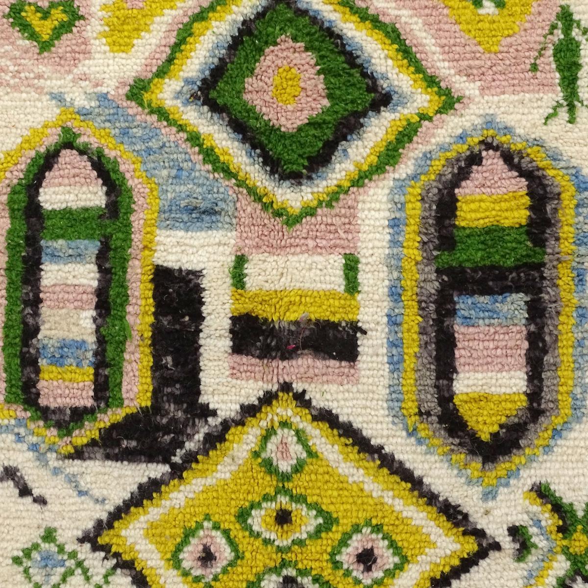 Authentique tapis berbère fait à la main en laine motif ethnic KEFI