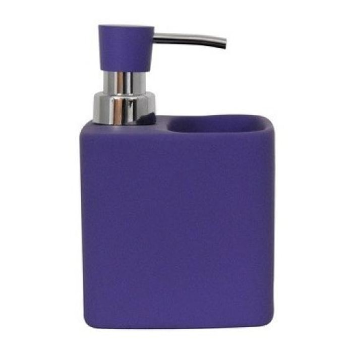 Distributeur de savon & Porte éponge céramique MALAGA Violet MSV