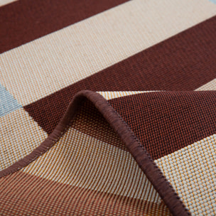 RIVIERA - Tapis intérieur/extérieur à motif carreaux bleu