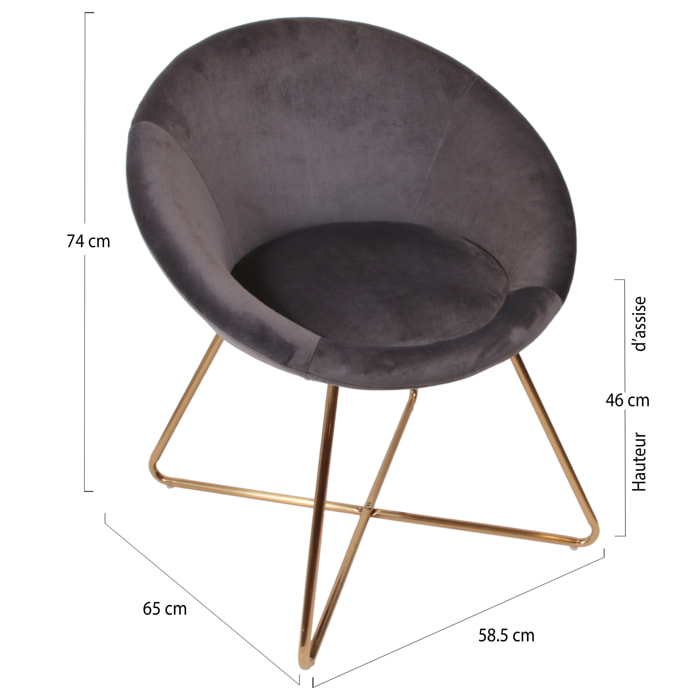 Fauteuil Karl Gris