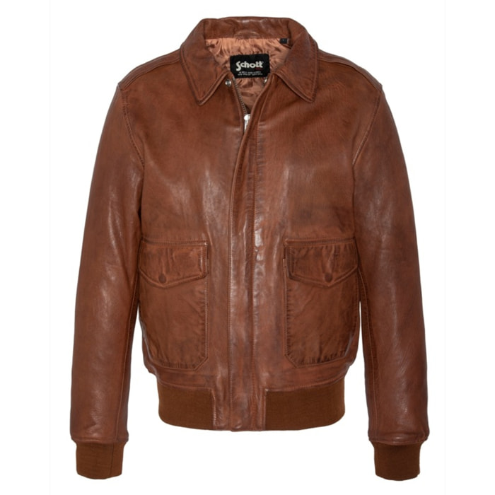 LCFLIGHTWXPILOT JACKET WITH BADGESSchott NYC P/ECOGNAC