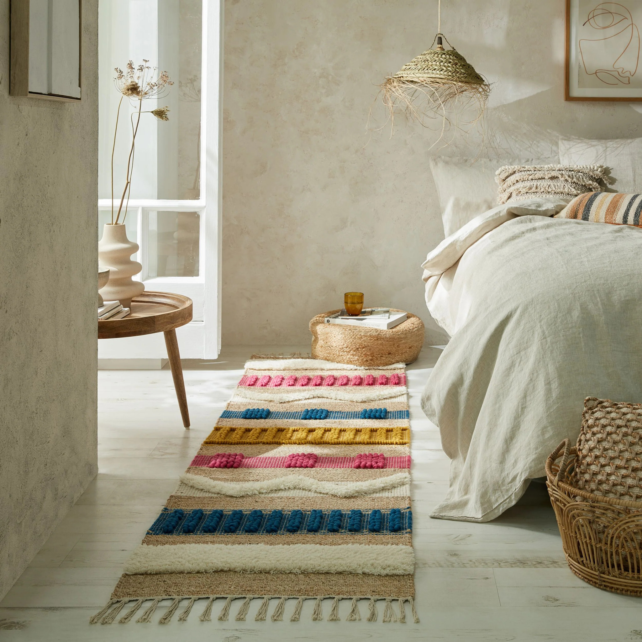 Tapis en jute de couloir MEDINA Multicolore