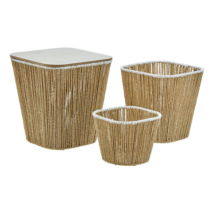 Lot de 3 paniers de rangement Banjo beige