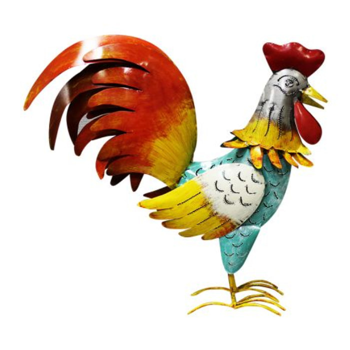 Photophore coq en métal multicolore H40cm - CHICKY