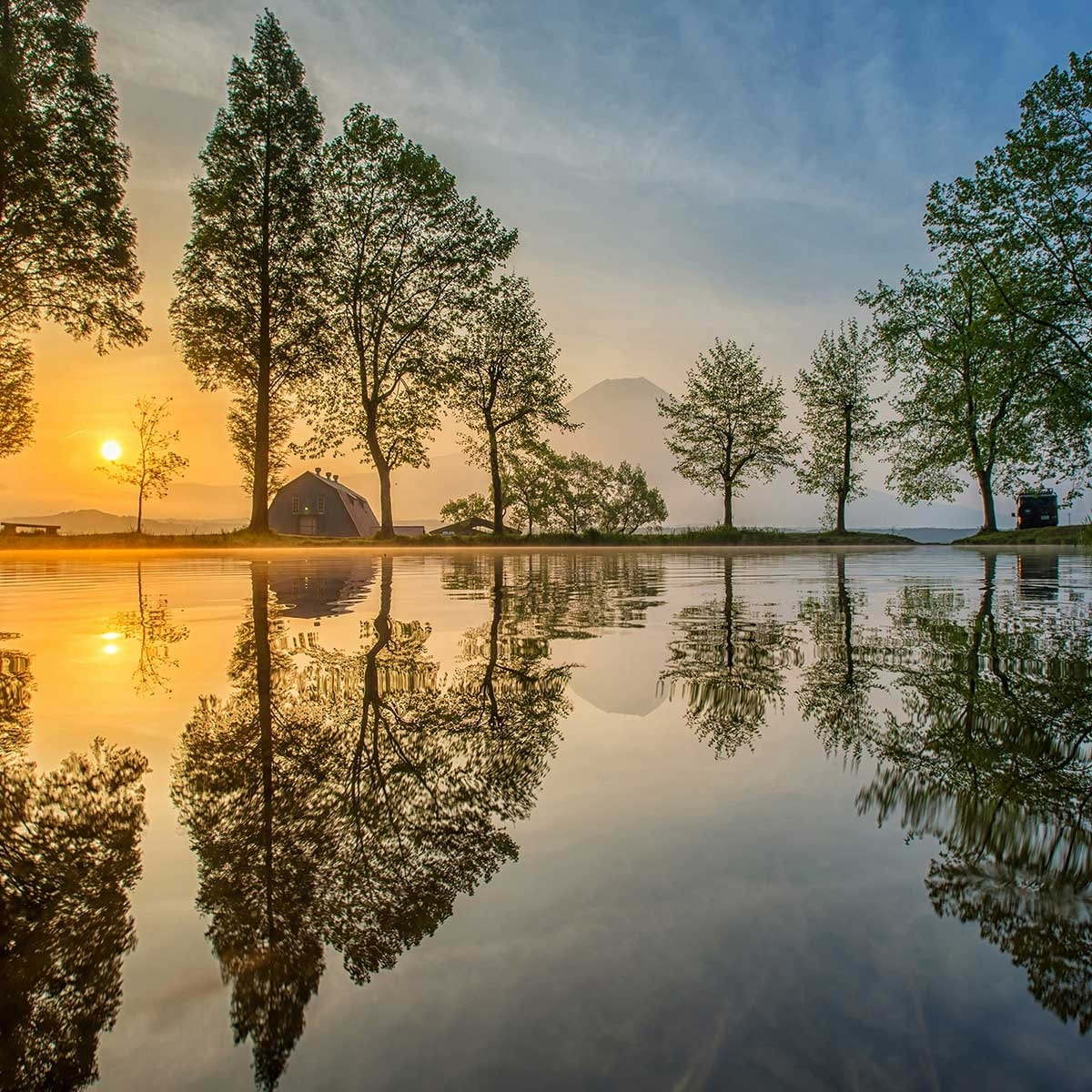 Tableau Reflet du Mont fuji Tableau plexiglas