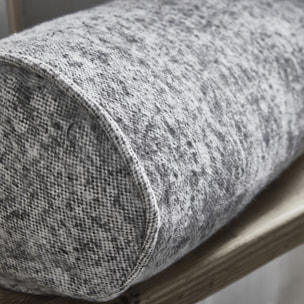 Coussin polochon imprimé a carreaux coton MOUNTAIN gris clair