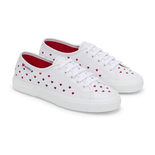 Superga - Donna Bianco - 3750 HEARTS VEGAN MATERIAL LEGGERA