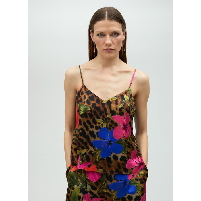 Top stile lingerie con spalline