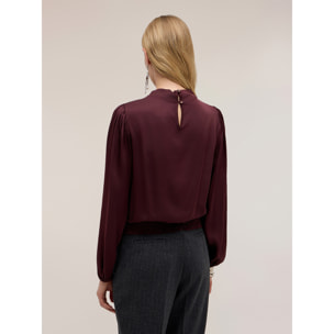 Motivi - Blusa in raso The Tailoring Lab - Bordeaux
