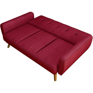 Canapé clic-clac ''Ariana'' - 212.5 x 84 x 81 cm - 3 Places - Rouge