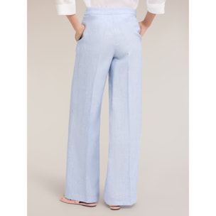 Motivi - Pantalones palazzo de lino - Light - blue