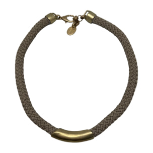 Collar "Naut" peq taupé-dorado