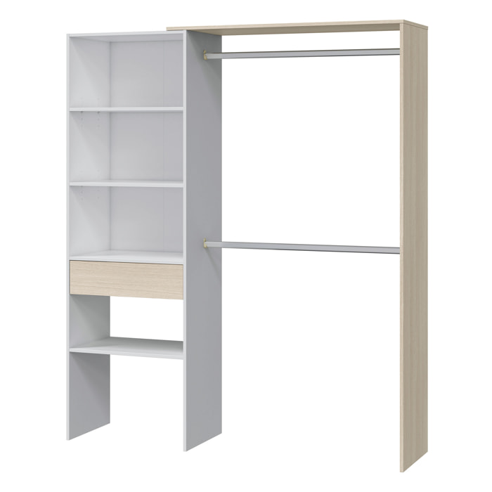 Armario Vestidor Con Estanteria 187x158x40 Cm  Roble Canadian