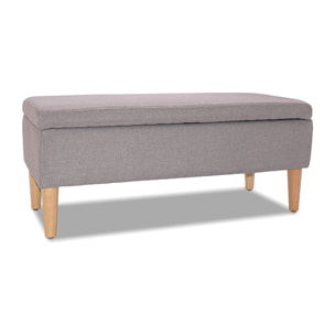 ISTANBUL - Cassapanca ottomana con contenitore da 42L. Panca fondoletto pouf in tessuto con seduta imbottita e piedi in legno di pino