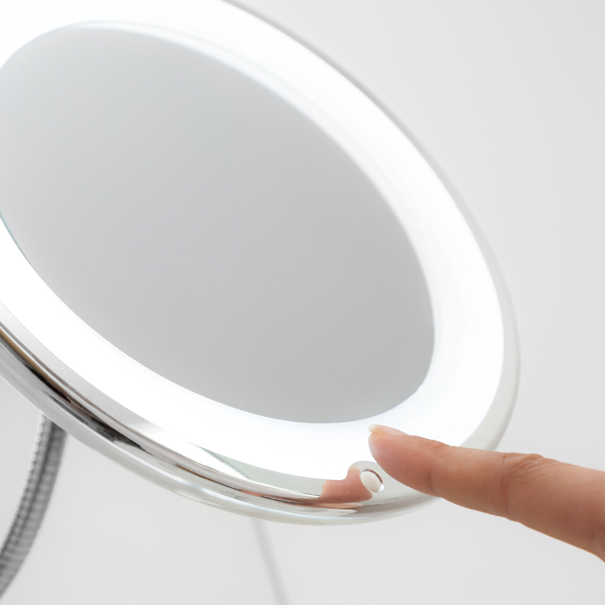 Specchio di Aumento LED con Braccio Flessibile e Ventosa Mizoom - Bianco - ABS, Vetro e Metallo - 2