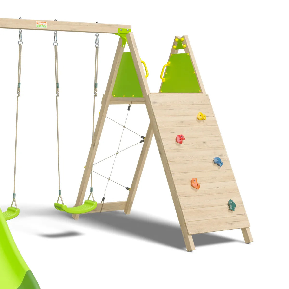 Aire de jeux bois 2,20 m OLYMPIA XPERIENCE vert - 9 enfants