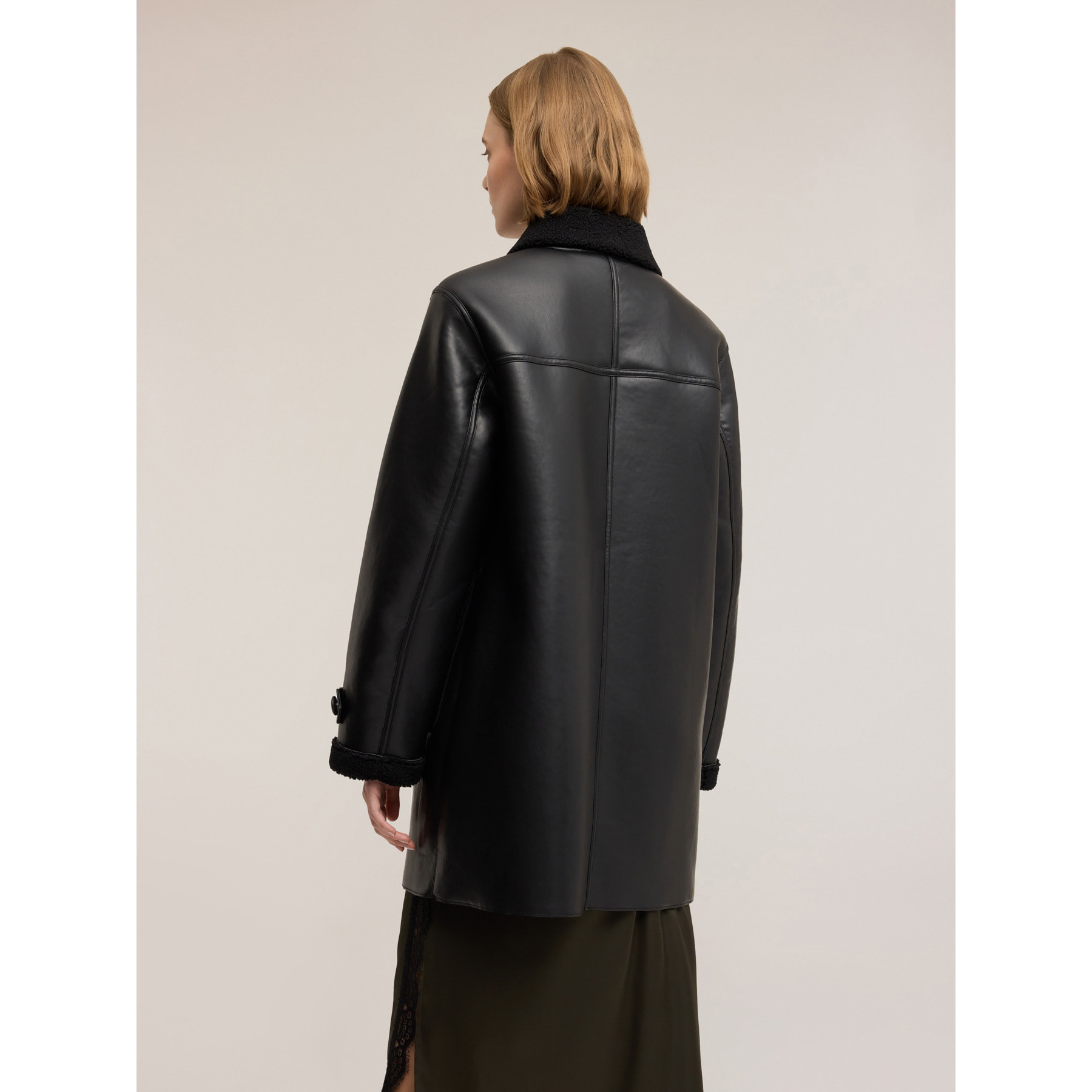 Motivi - Cappotto effetto shearling - Nero