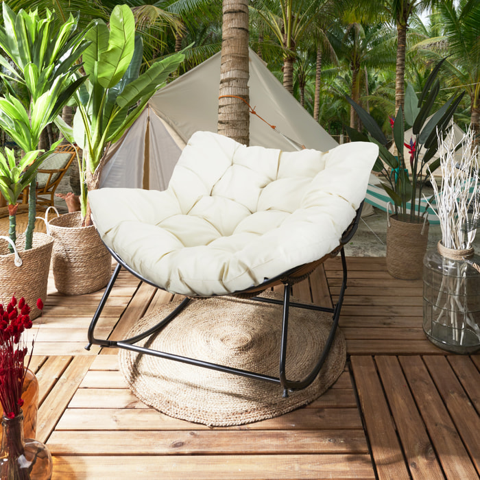 Fauteuil A Bacsule Tulum Coussin Beige