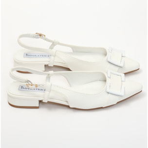 Ballerine slingback in simil pelle con dettaglio sulla punta
