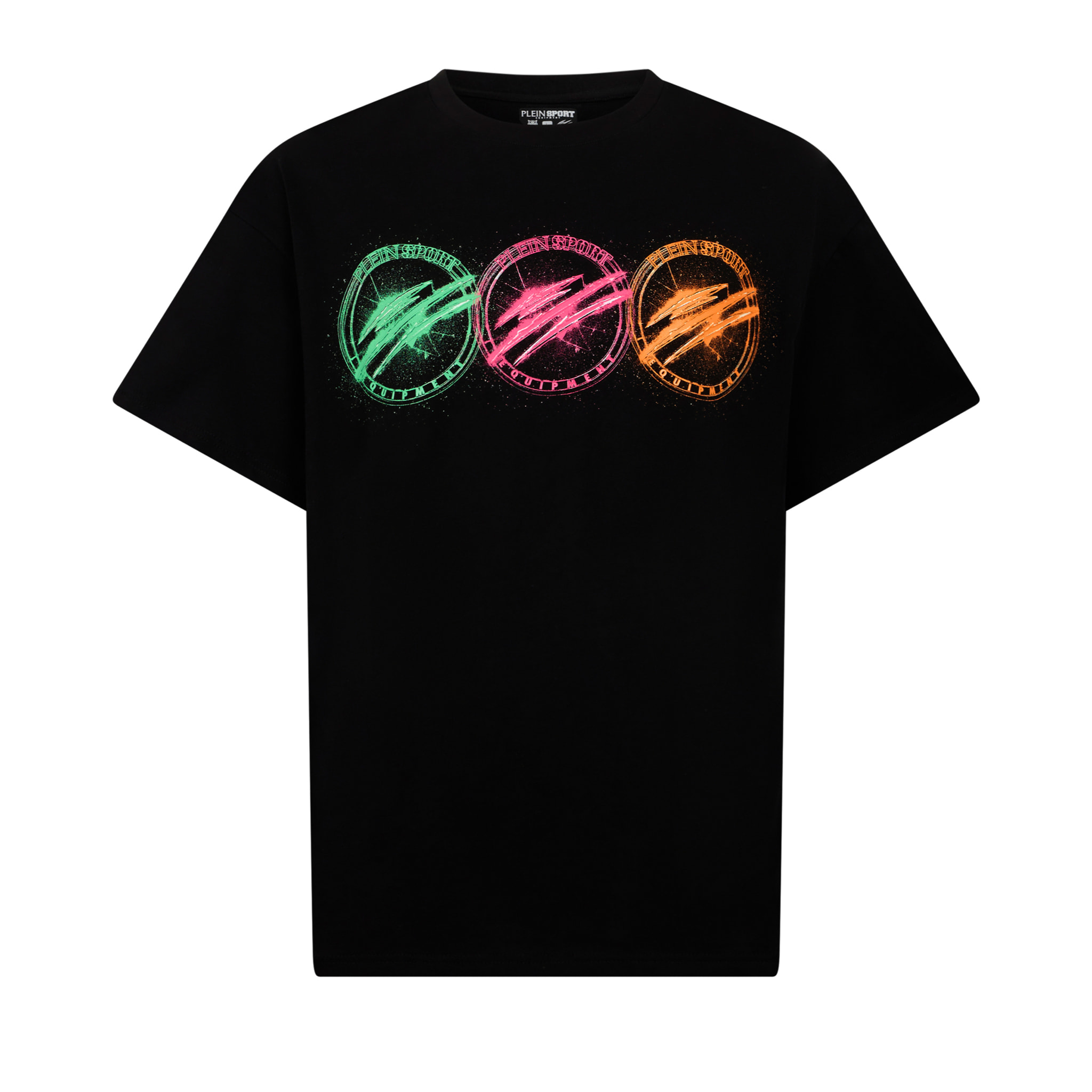 PLEIN SPORT Round Neck T-Shirt Multicolor Scratch
