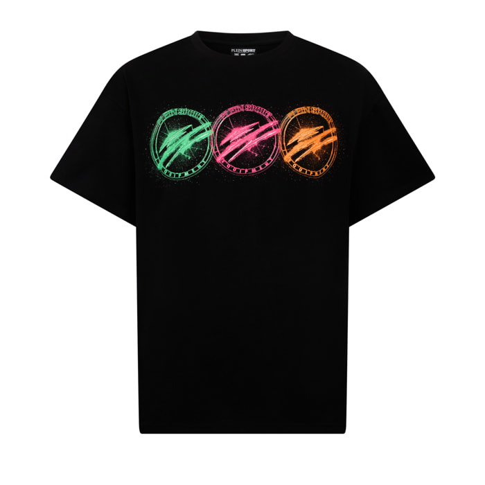 PLEIN SPORT Round Neck T-Shirt Multicolor Scratch