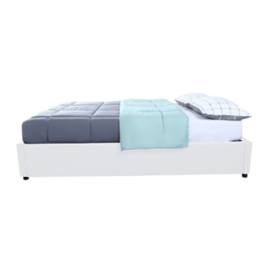Lit coffre avec sommier Otto - Blanc - Similicuir
