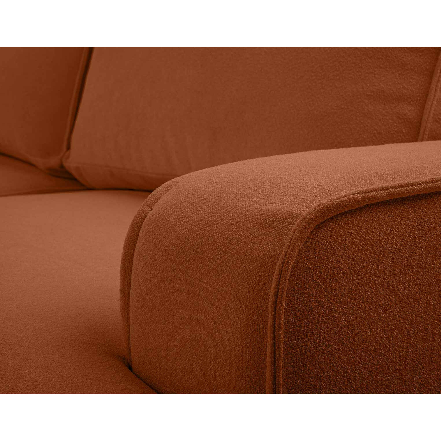 Nessino - canapé d'angle droit 4 places - convertible avec coffre - en tissu texturé - Terracotta