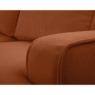 Nessino - canapé d'angle droit 4 places - convertible avec coffre - en tissu texturé - Terracotta