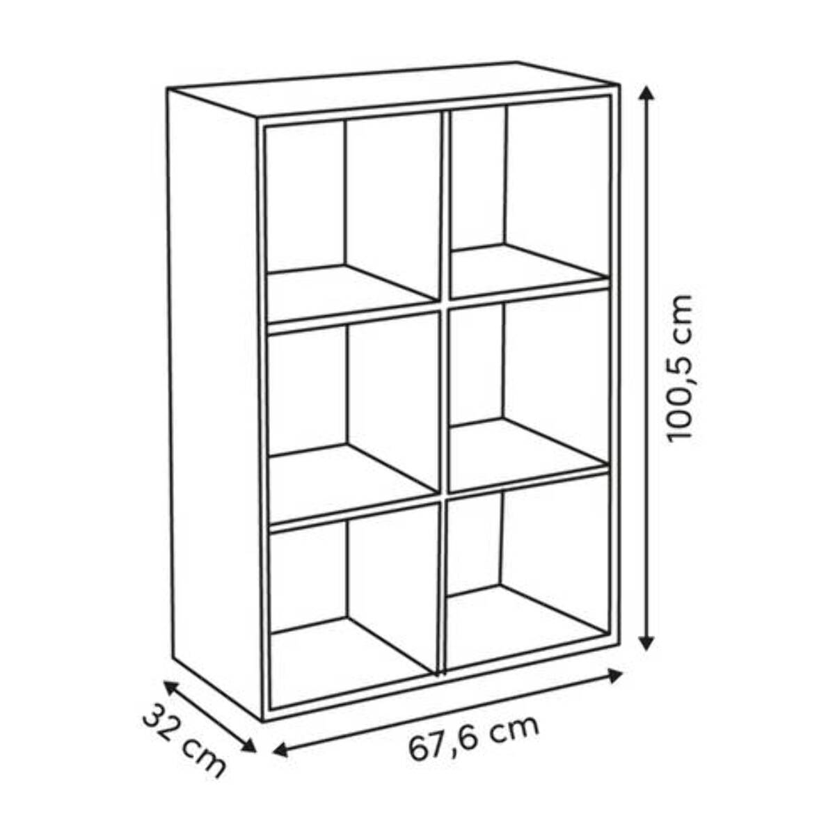 Étagère Mix'N Modul 6 cases rectangulaire beige