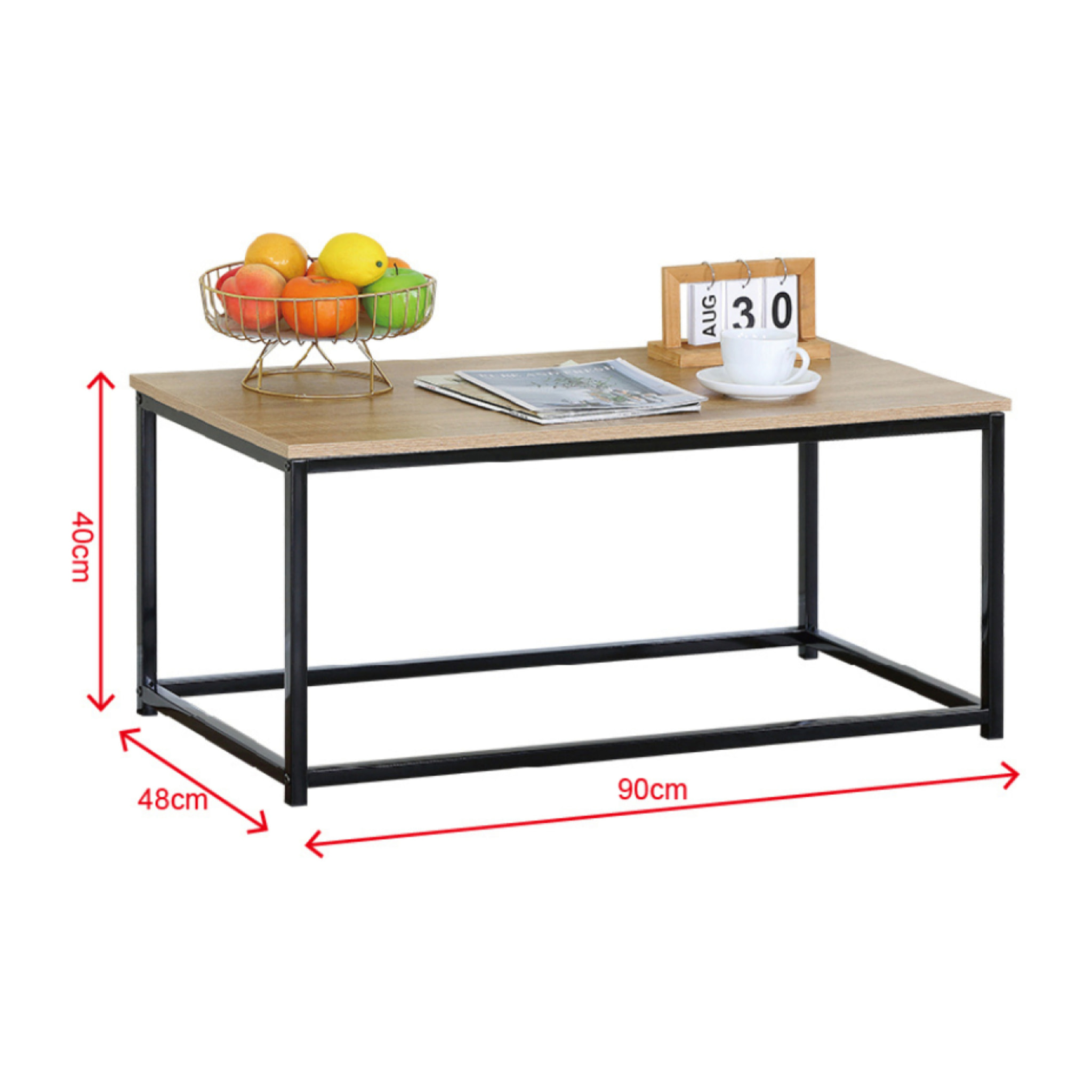 Table basse rectangle 90x48cm bois COAST
