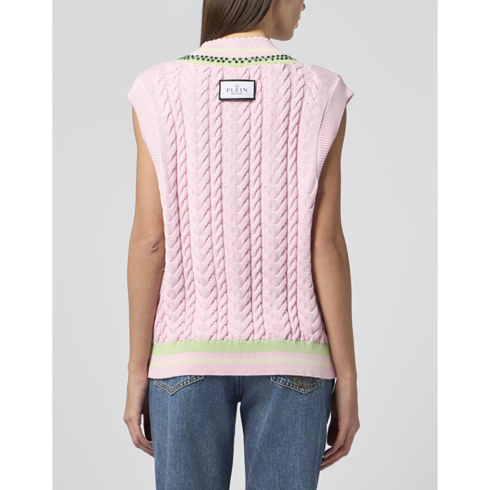 PHILIPP PLEIN V-Neck Gilet Tennis Club