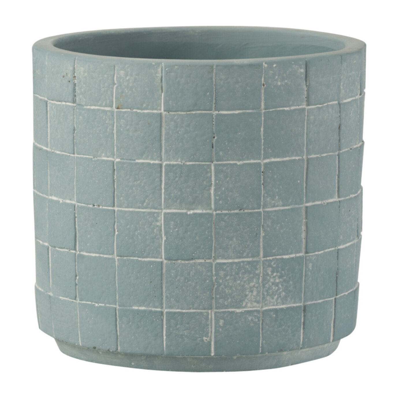 J-Line cache-pot Carré - céramique - bleu clair - small -  2 pièces - Ø 12.5 cm