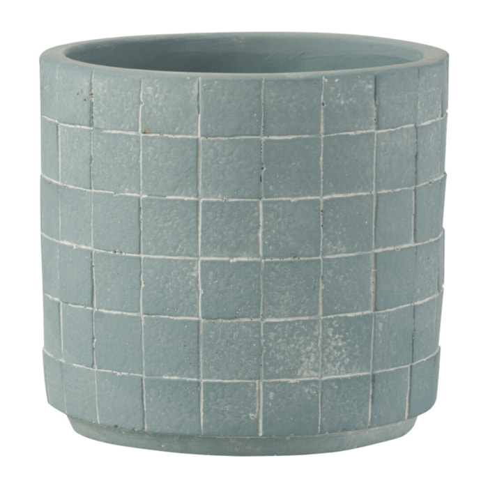 J-Line cache-pot Carré - céramique - bleu clair - small -  2 pièces - Ø 12.5 cm