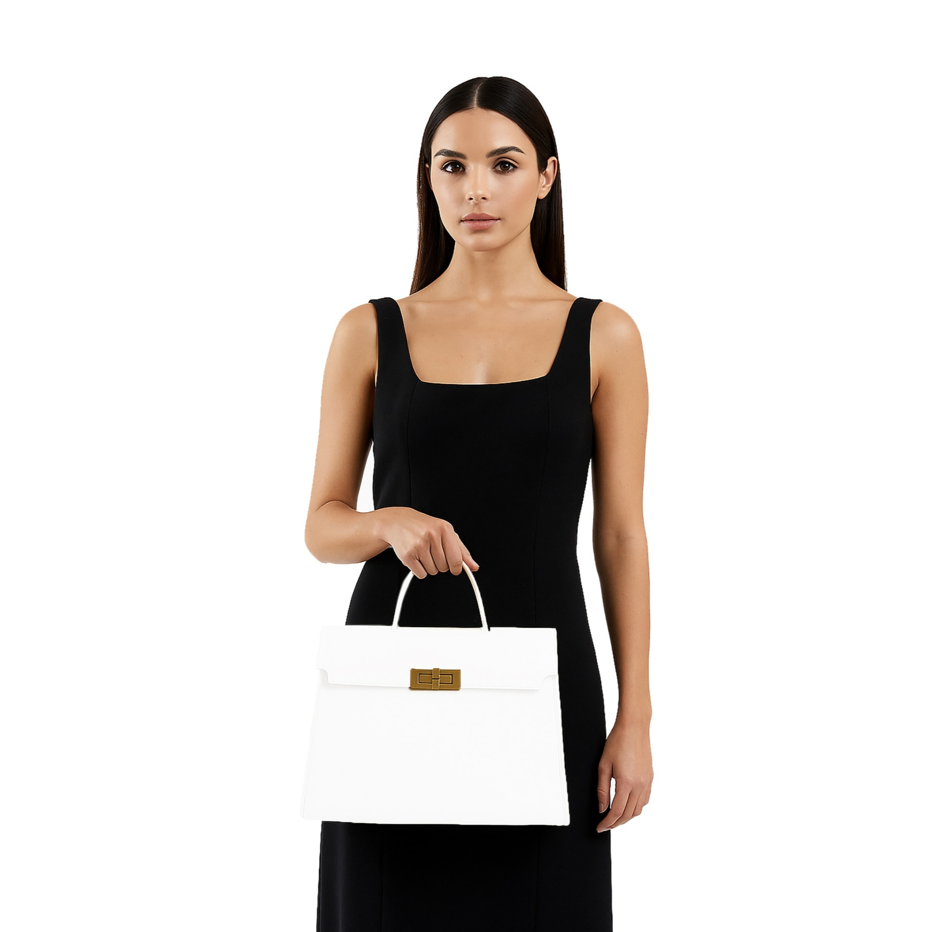 Borsa a mano da donna Made in Italy - Modello Zaffiro Lux - 100% pelle - 35.0 x 27.0 x 13.0 cm