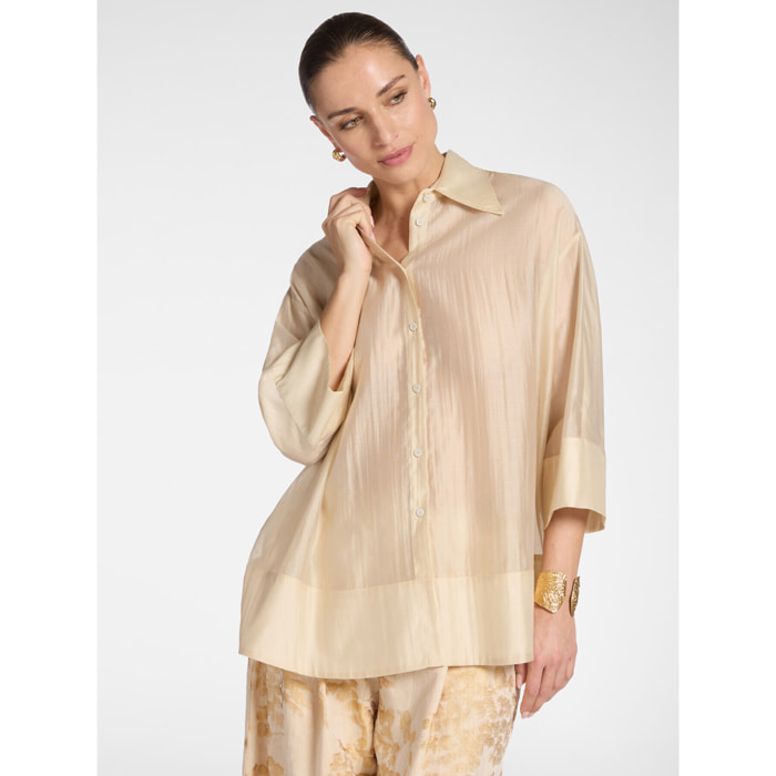 Elena Mirò - Camisa de organza - Beige