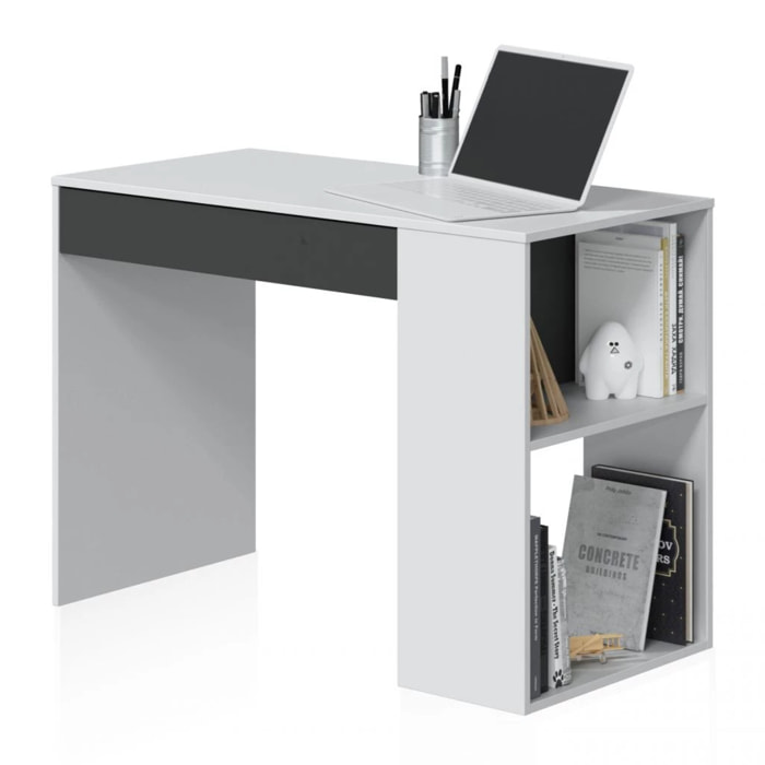 Mesa de escritorio Adam Blanco Artik (Blanco Mate) - Gris Grafito