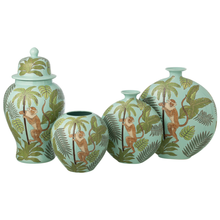 J-Line Pot décoratif Singe - porcelaine - multicolore