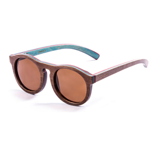 Gafas de sol OCEAN FIJI - Patín con montura de madera marrón y / Marrón