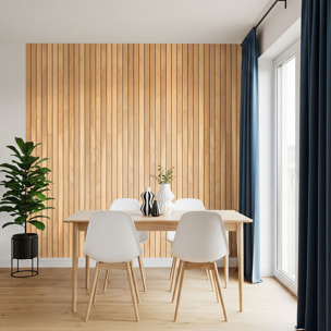 Rouleau revêtement adhésif vinyle au mètre - Sticker mural panneau de bois - CLAIR ET NOIR