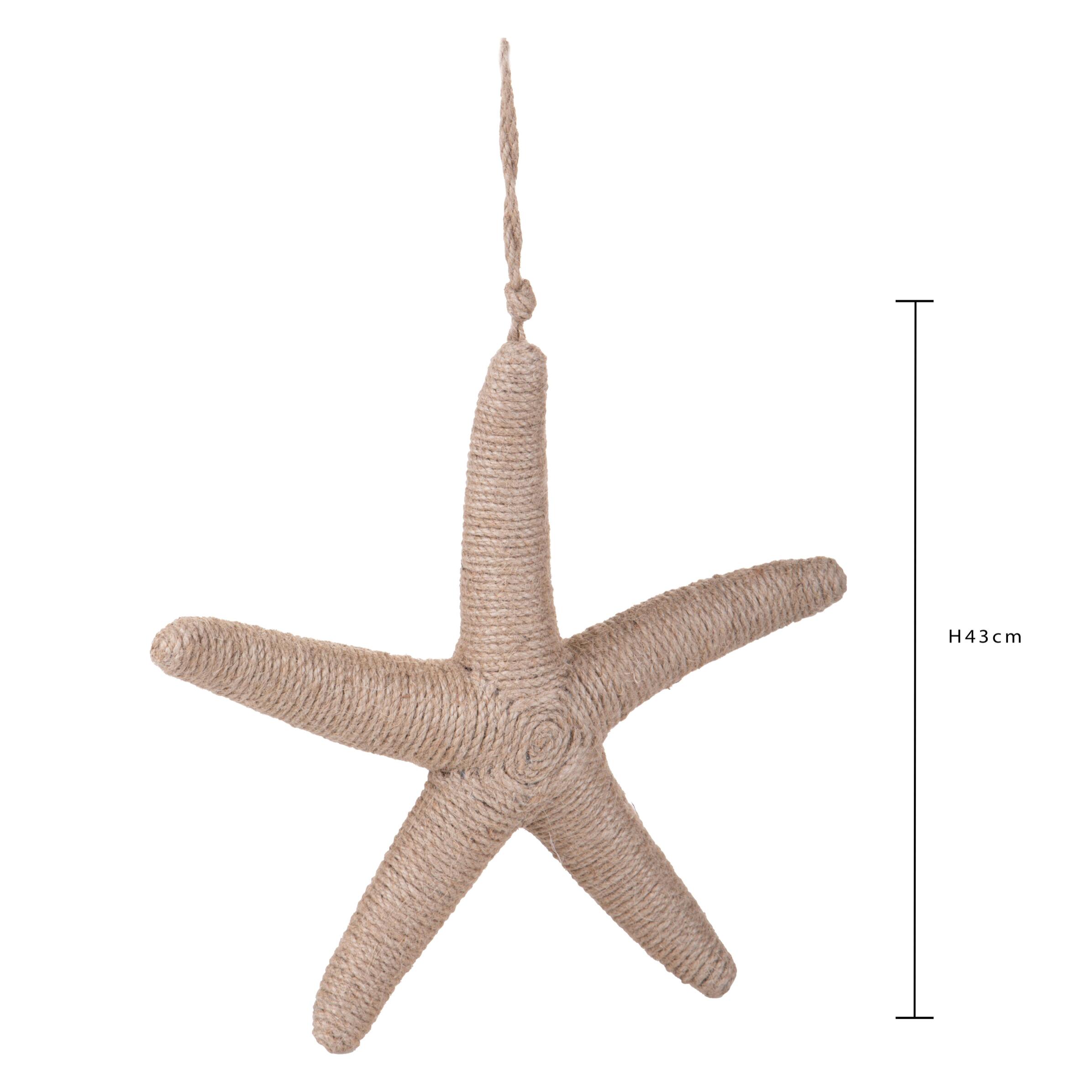 Stella marina in corda da appendere - Pezzi 1 - 32xH43x5cm - Colore: Naturale - Bianchi Dino -