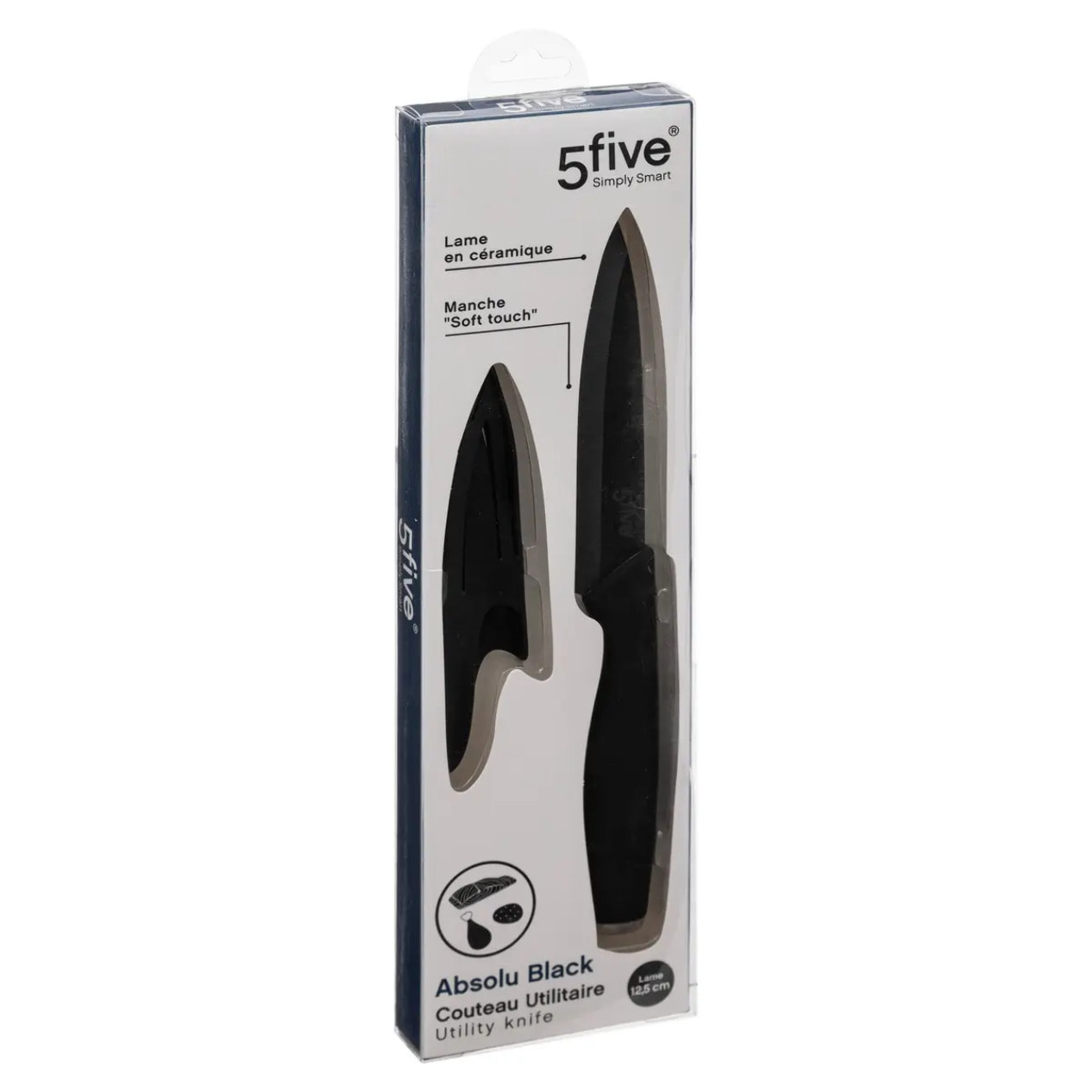Couteau utilitaire céramique "Absolu Black" lame 12,5cm