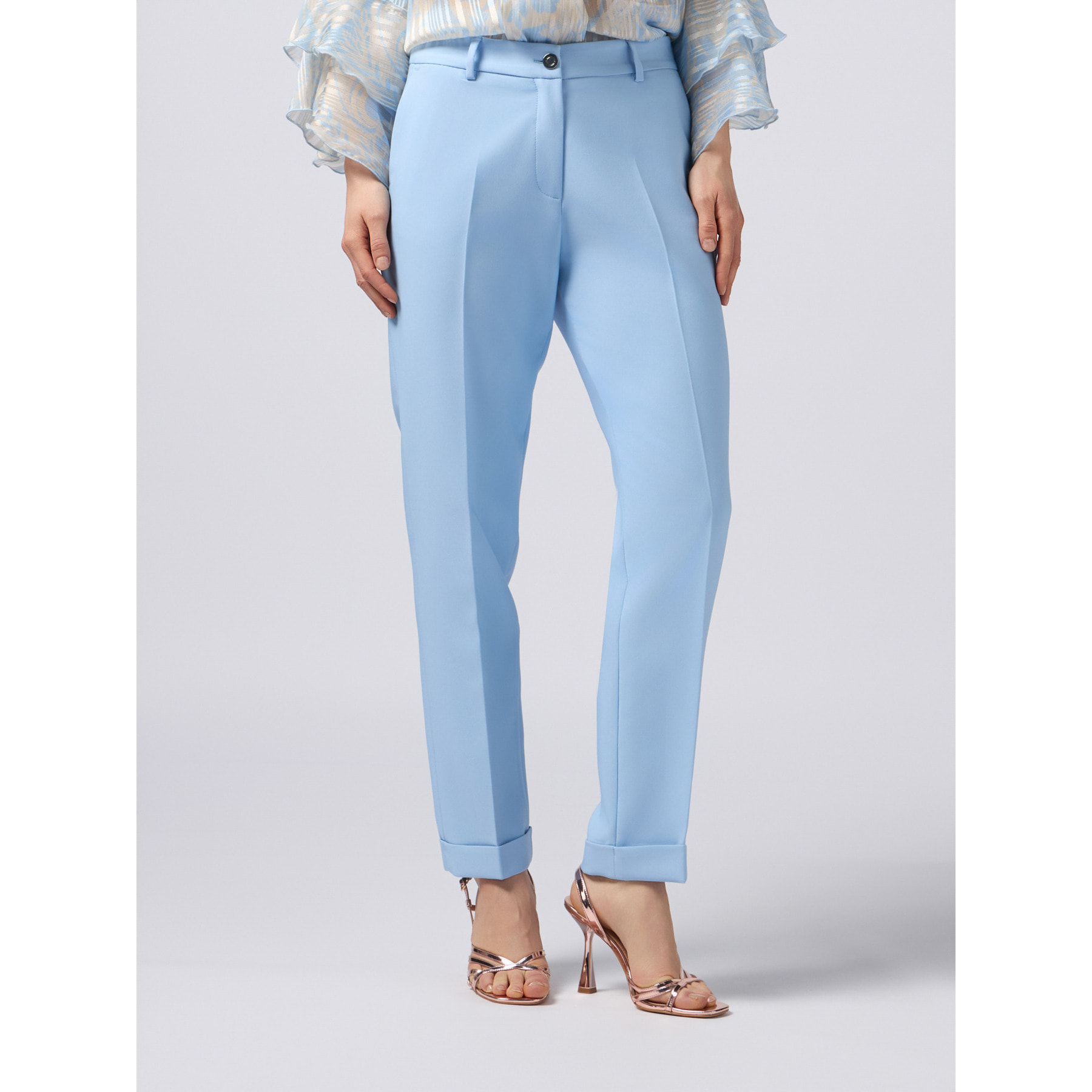 Oltre - Pantalones pitillo de tejido técnico - Light - blue