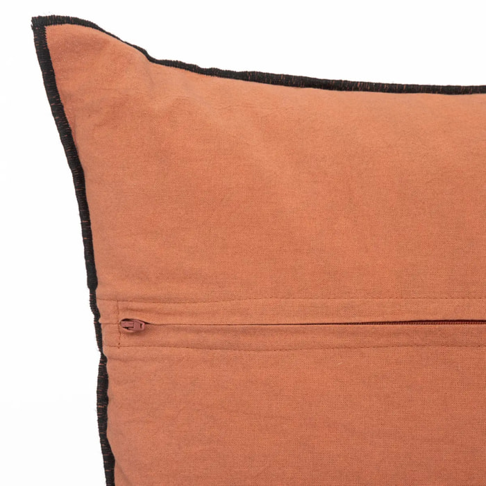 Coussin "Linah" coton rose terracotta 45x45cm