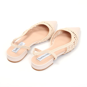 Ballerine in simil pelle con intreccio